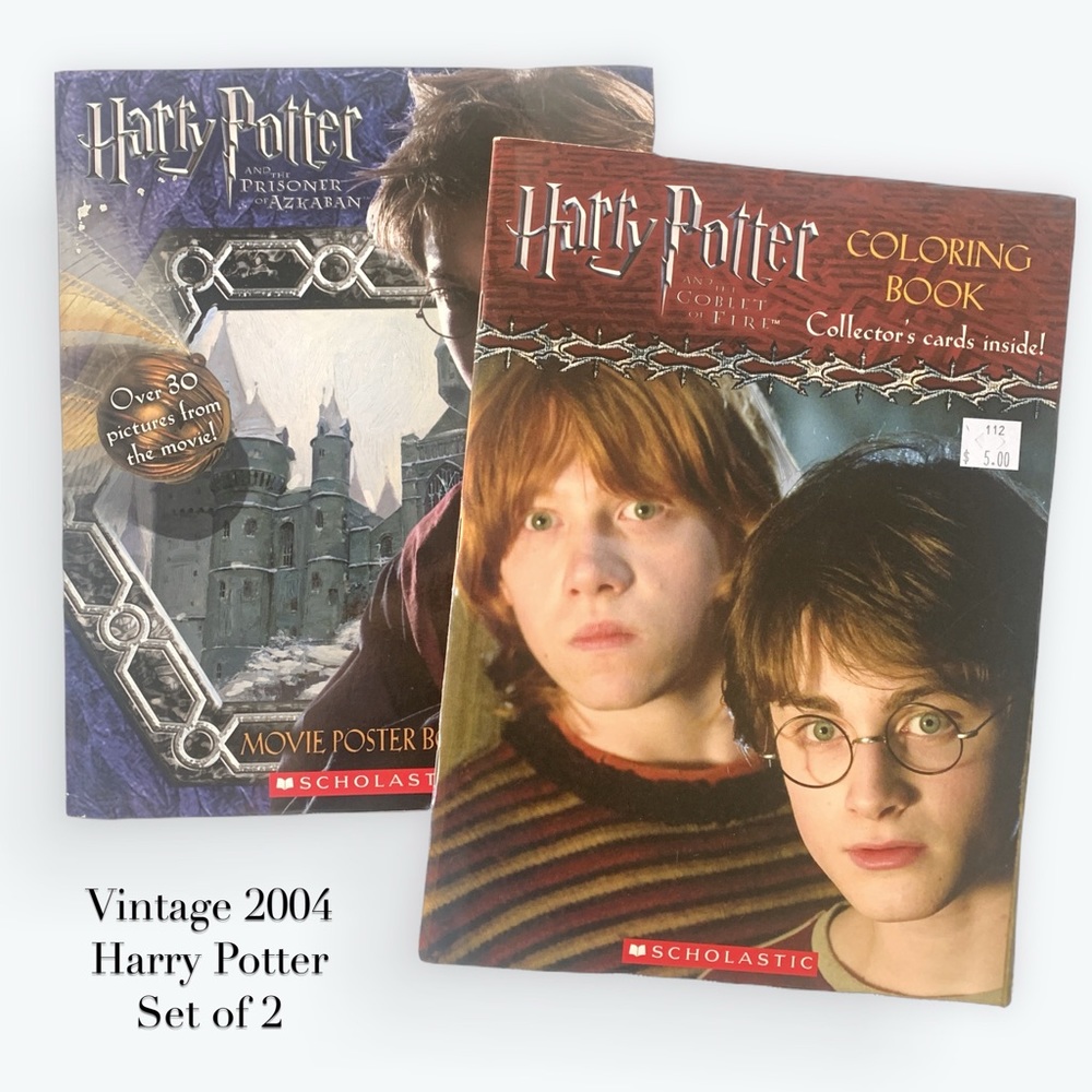 Vintage Harry Potter Poster Book and Coloring Book - unused 2004 Warner Bros